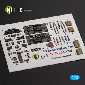 KELIK K72248 North American B-25 J Mitchell - Interior 3D Decals (for Eduard Kits) 1/72 – immagine 4