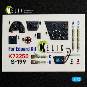 KELIK K72250 Avia S-199 - Interior 3D Decals (for Eduard Kits) 1/72