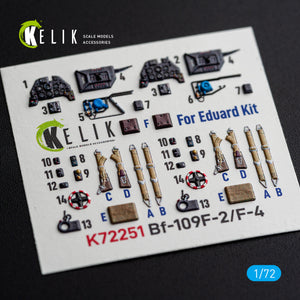 KELIK K72251 Messerschmitt Bf-109 F-2 / F-4 - Interior 3D Decals (for Eduard Kits) 1/72 – Bild 4