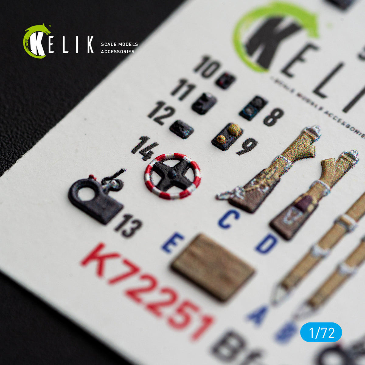 KELIK K72251 Messerschmitt Bf-109 F-2 / F-4 - Interior 3D Decals (for Eduard Kits) 1/72 – Bild 8