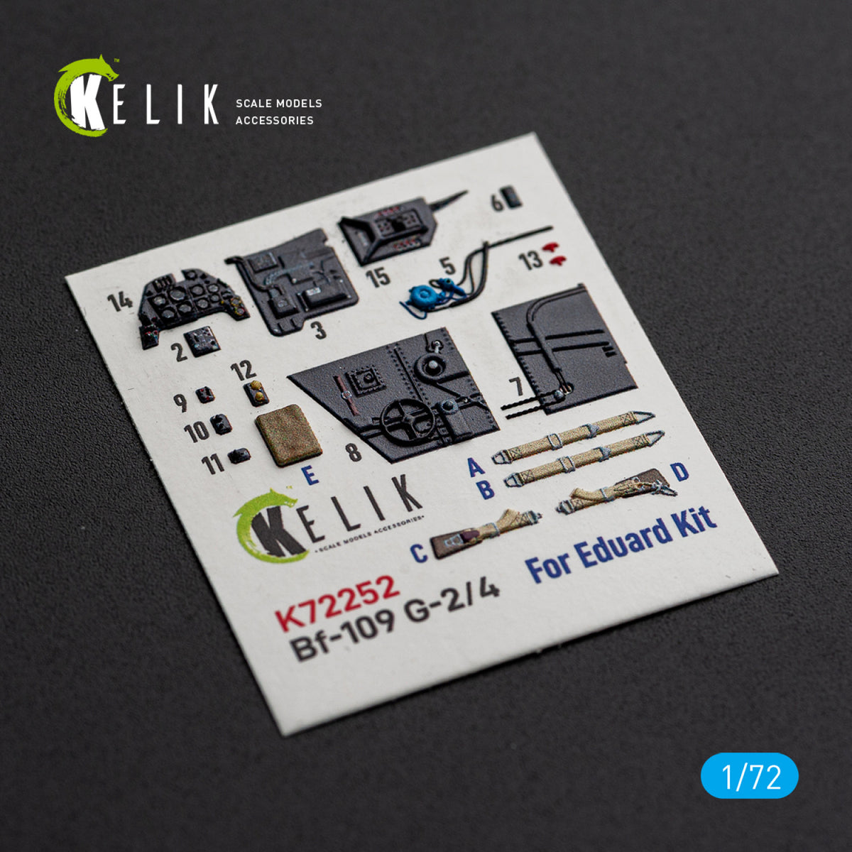 KELIK K72252 Messerschmitt Bf-109 G-2 / G-4 - Interior 3D Decals (for Eduard Kits) 1/72 – Bild 3