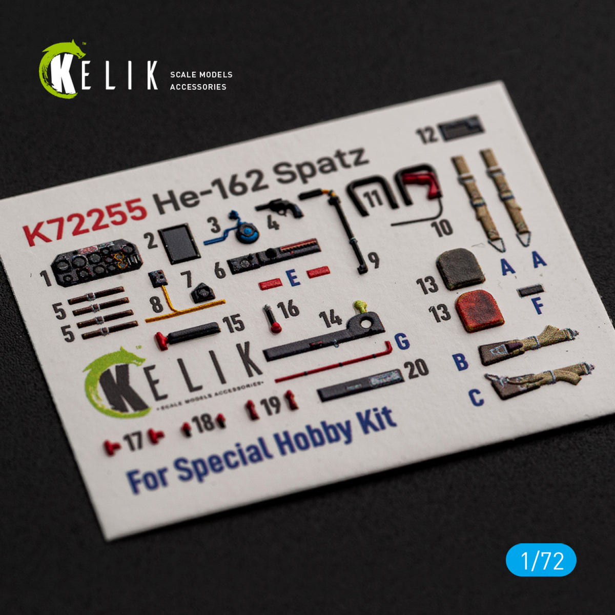 KELIK K72255 Heinkel He-162 Spatz - Interior 3D Decals (for Special Hobby Kits) 1/72 – Bild 4