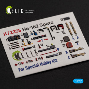 KELIK K72255 Heinkel He-162 Spatz - Interior 3D Decals (for Special Hobby Kits) 1/72 – Bild 4