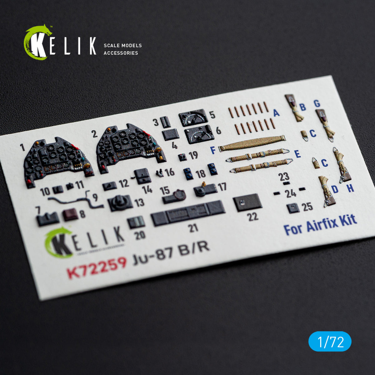 KELIK K72259 Junkers Ju-87 B/R Stuka - Interior 3D Decals (for Airfix Kits) 1/72 – zdjęcie 3