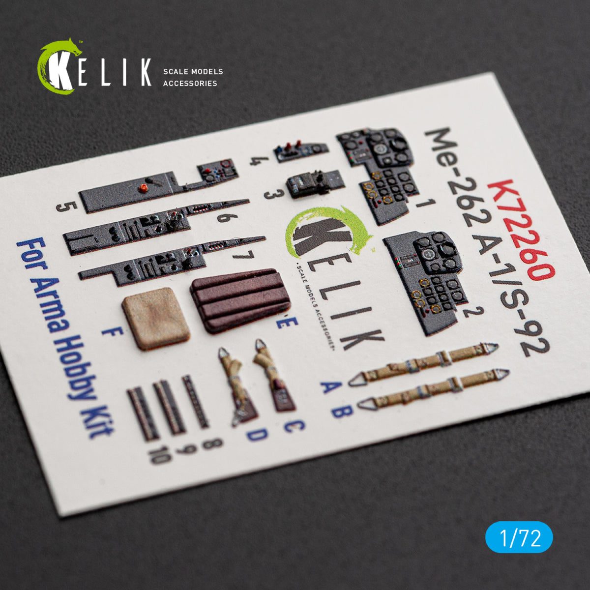 KELIK K72260 Messerschmitt Me-262 A-1 / S-92 - Interior 3D Decals (for Arma Hobby Kits) 1/72 – imagen 4