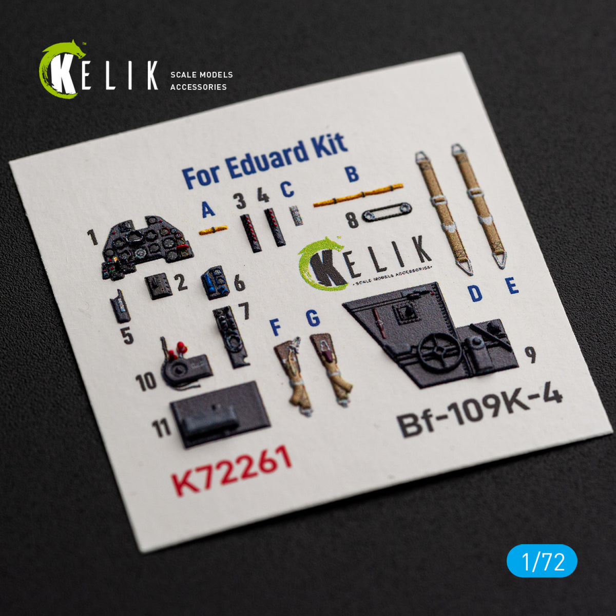 KELIK K72261 Messerschmitt Bf-109 K-4 - Interior 3D Decals (for Eduard Kits) 1/72 – Bild 3
