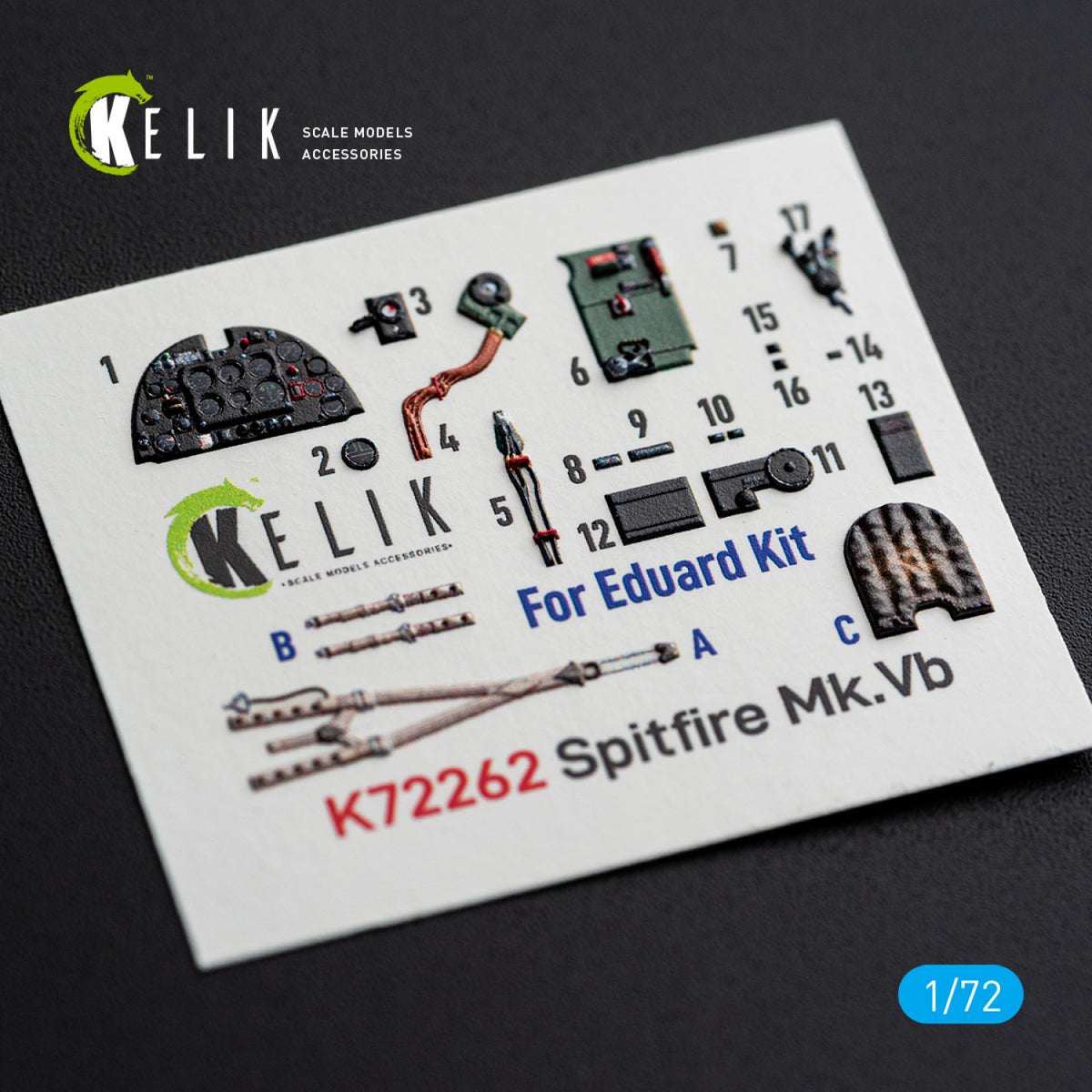 KELIK K72262 Supermarine Spitfire Mk.Vb - Interior 3D Decals (for Eduard Kits) 1/72 – image 3