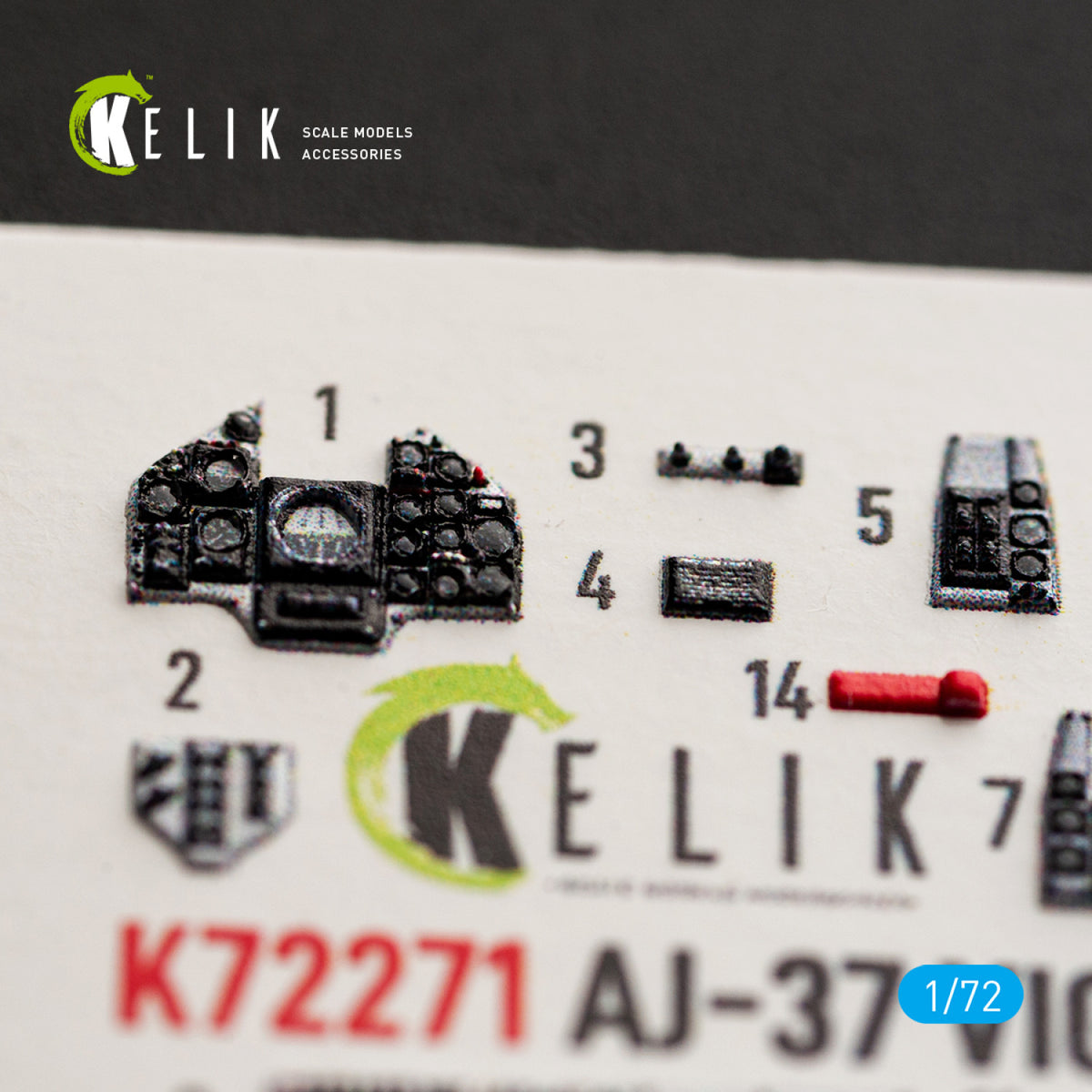 KELIK K72271 Saab AJ-37 Viggen - Interior 3D Decals (for Special Hobby Kits) 1/72 – Bild 5