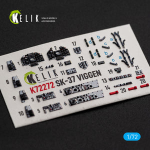 KELIK K72272 Saab SK-37 Viggen - Interior 3D Decals (for Special Hobby Kits) 1/72 – image 3