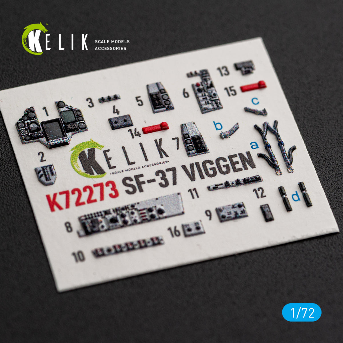 KELIK K72273 Saab SF-37 Viggen - Interior 3D Decals (for Special Hobby Kits) 1/72 – immagine 3