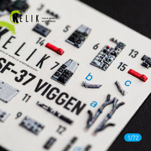 KELIK K72273 Saab SF-37 Viggen - Interior 3D Decals (for Special Hobby Kits) 1/72 – immagine 5