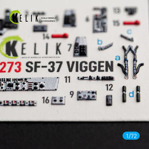 KELIK K72273 Saab SF-37 Viggen - Interior 3D Decals (for Special Hobby Kits) 1/72 – immagine 8