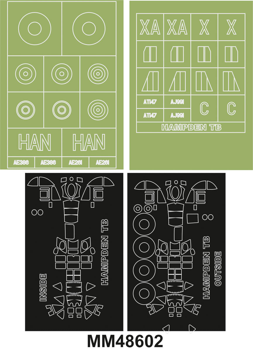 Montex MM48602 H.P. HAMPDEN : TORPEDO VERSION ICM 48353 Maxi Mask for painting 1/48