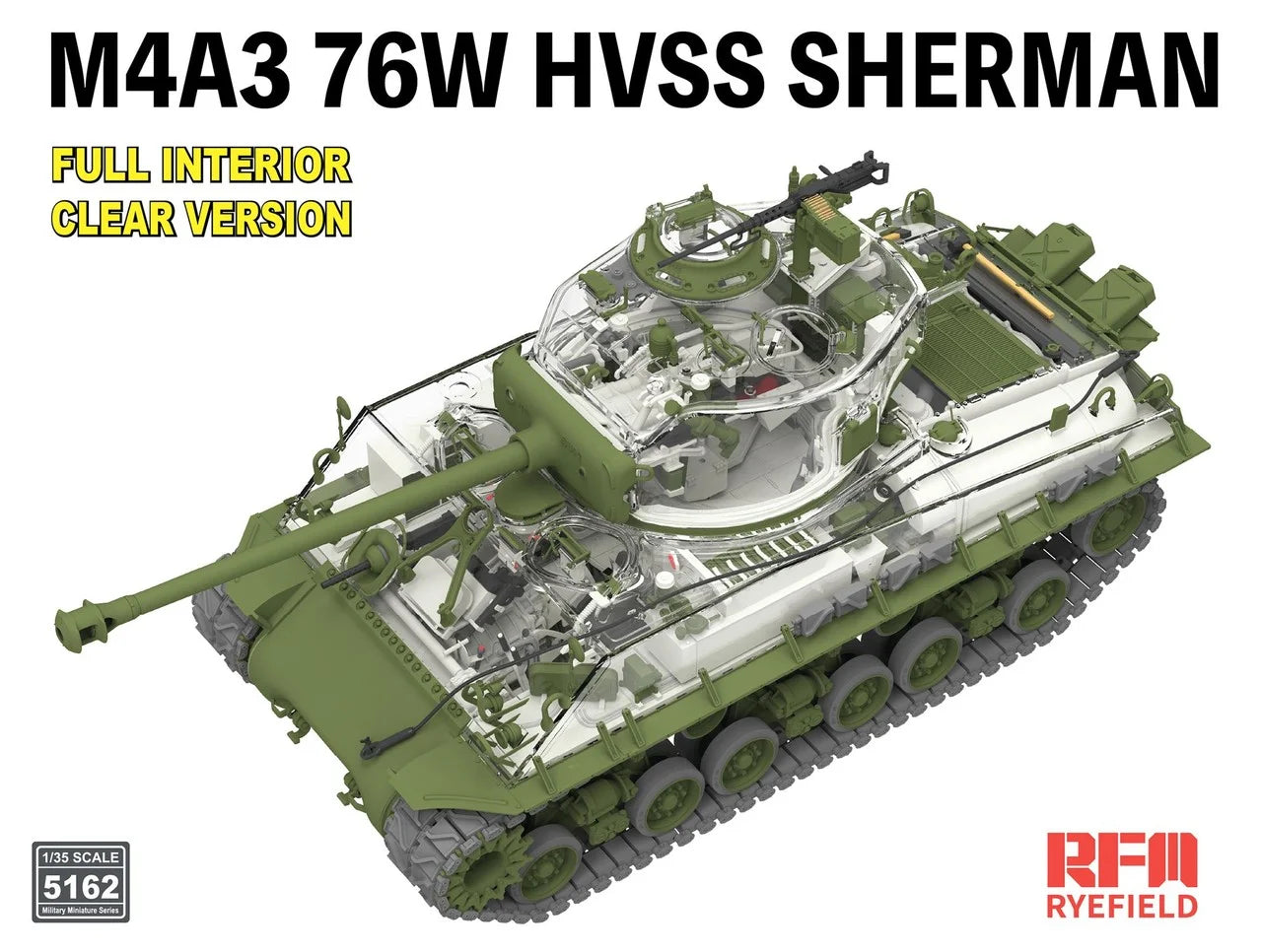 Rye Field Model 5162 M4A3 76W HVSS Sherman Full Interior / Clear Version 1/35 – image 5