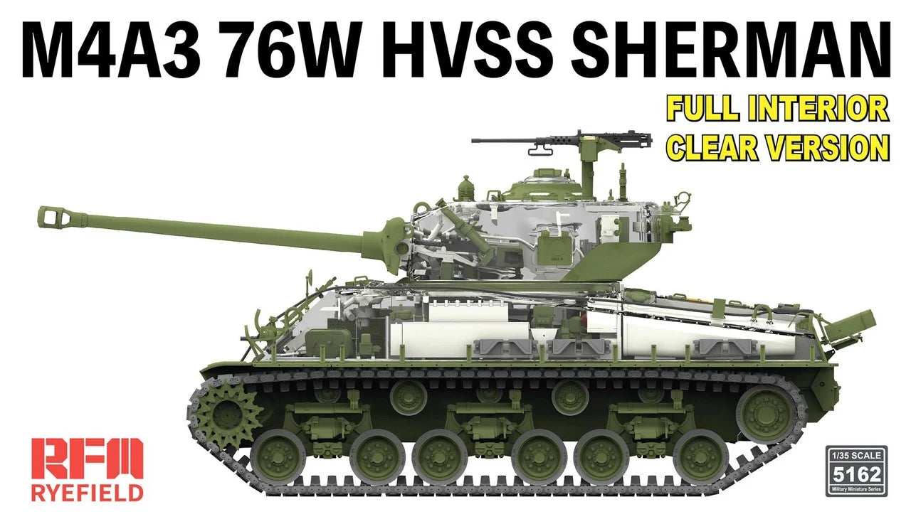 Rye Field Model 5162 M4A3 76W HVSS Sherman Full Interior / Clear Version 1/35