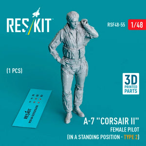 RESKIT RSF48-0055 A-7 &amp;quot;Corsair II&amp;quot; female pilot (in a standing position - type 2) (1 pcs) (3D Printed) 1/48