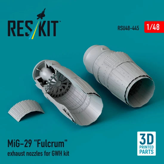 RESKIT RSU48-0445 MiG-29 &amp;quot;Fulcrum&amp;quot; exhaust nozzles for GWH kit (3D printed) 1/48