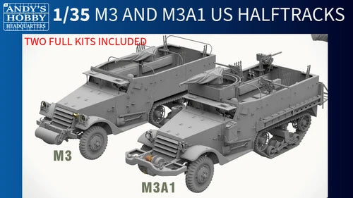Andy&amp;#39;s Hobby Headquarters AHHQ35001 1/35 M3 &amp;amp; M3A1 U.S. WWII HALFTRACKS 1/35 – image 2