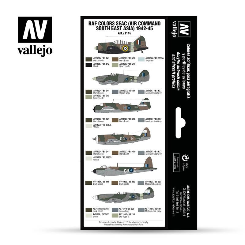 Vallejo 71146 RAF colors SEAC (Air Command South East Asia) 1942-1945 8 x 17 ml – image 2