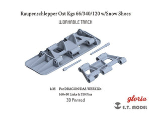E.T. Model P35-030 Raupenschlepper Ost Kgs 66/340/120 w/Snow Shoes Workable Track ( 3D Printed ) 1/35