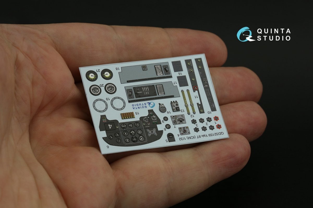 Quinta Studio QD32159 Yak-9 T/K 3D-Printed &amp;amp; coloured Interior on decal paper (ICM) 1/32 – imagen 9