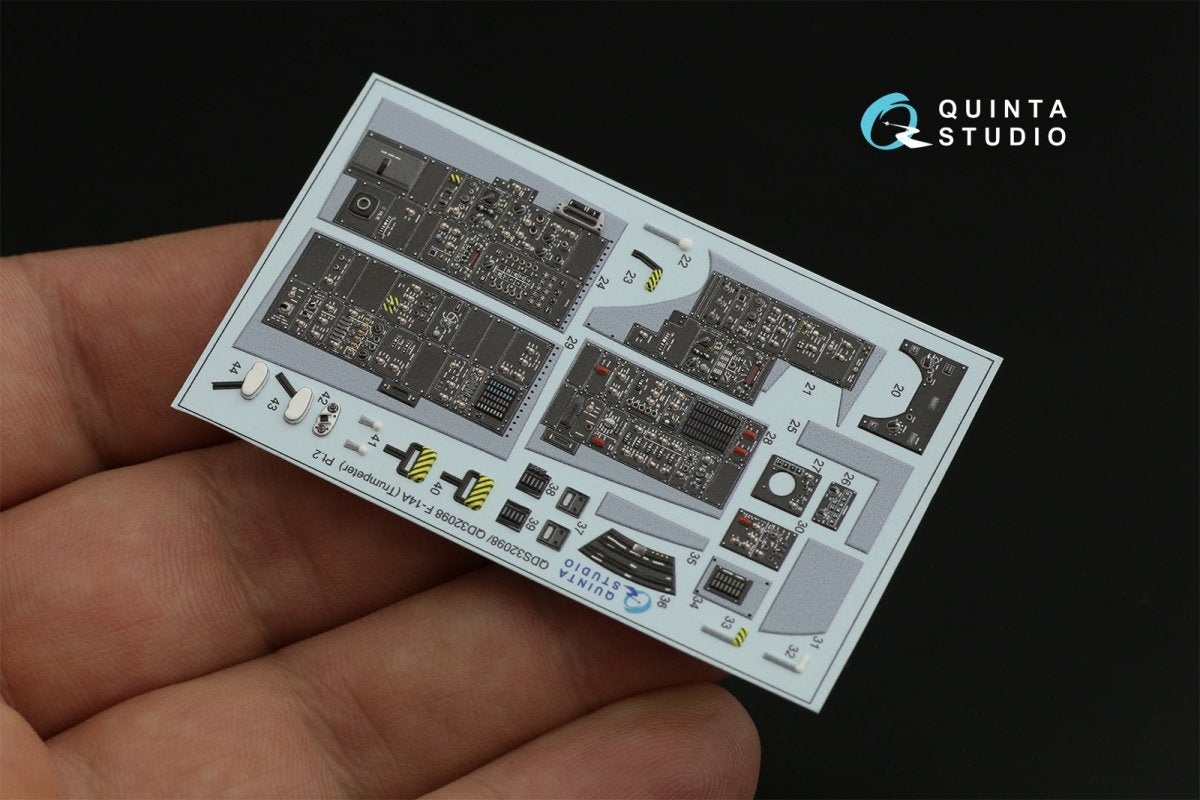 Quinta Studio QD32098 F-14A 3D-Printed &amp;amp; coloured Interior on decal paper ( Trumpeter ) 1/32 – immagine 12