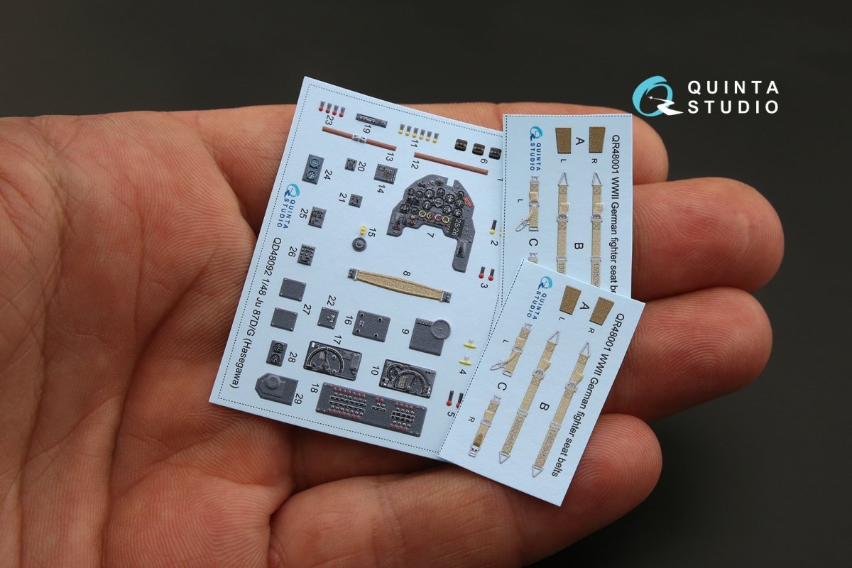 Quinta Studio QD48092 Ju 87D/G 3D-Printed &amp;amp; coloured Interior on decal paper (for Hasegawa kit) 1/48 – imagen 2