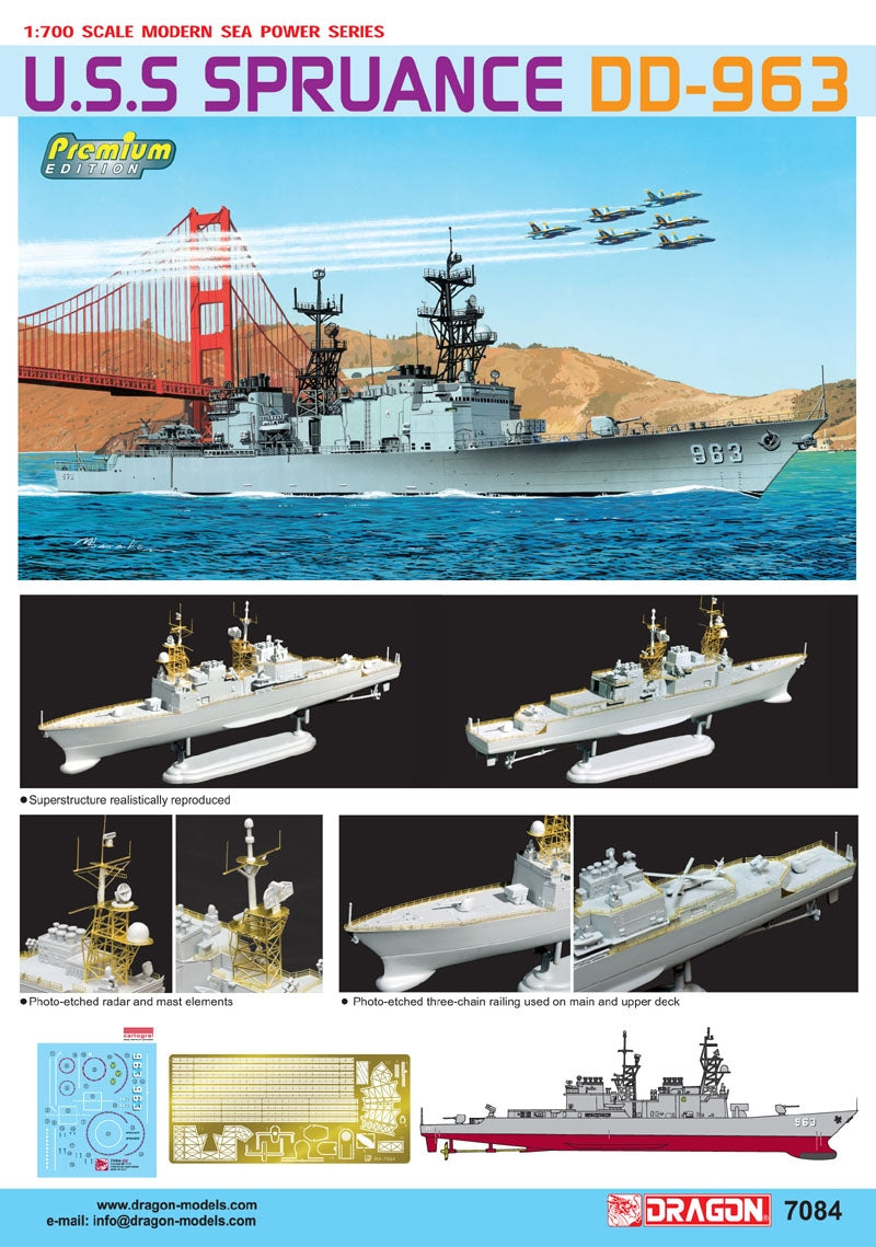 Dragon 7084 U.S.S Spruance DD-963 1/700 – zdjęcie 2