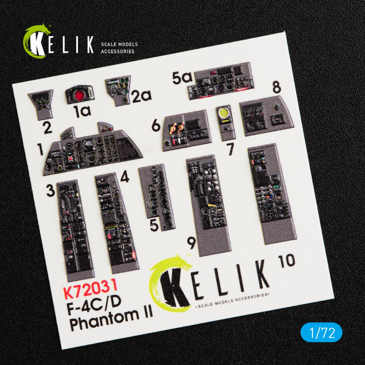 KELIK K72031 F-4(C,D) &amp;quot;PHANTOM II&amp;quot; INTERIOR 3D DECALS FOR HASEGAWA KIT 1/72 – immagine 3