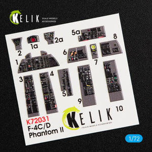 KELIK K72031 F-4(C,D) &amp;quot;PHANTOM II&amp;quot; INTERIOR 3D DECALS FOR HASEGAWA KIT 1/72 – immagine 3