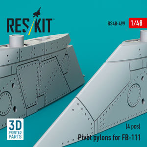 RESKIT RS48-0499 Pivot pylons for FB-111 (4 pcs) (3D Printed) 1/48 – zdjęcie 2