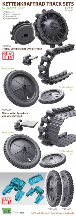 T-Rex Studio TR85059 Kettenkaraftrad Tracks w/Sprockets, Wheels Type 1 1/35 – imagen 6