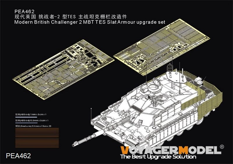 Kit d'amélioration de blindage à lames TES pour char de combat principal britannique Challenger 2 moderne (pour RFM 5039) Voyager Model PEA462, échelle 1/35