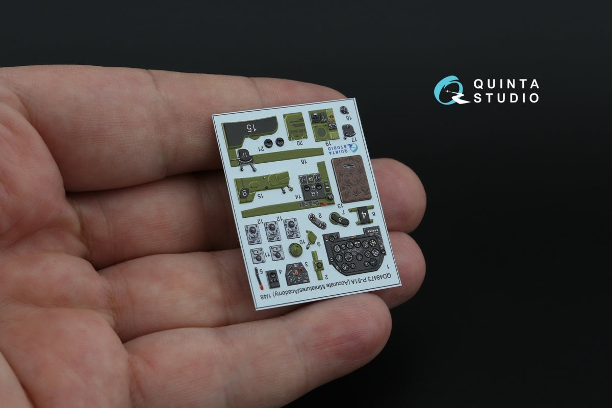 Quinta Studio QD48473 P-51A 3D-Printed coloured Interior on decal paper (Accurate Miniatures/Academy) 1/48 – zdjęcie 6