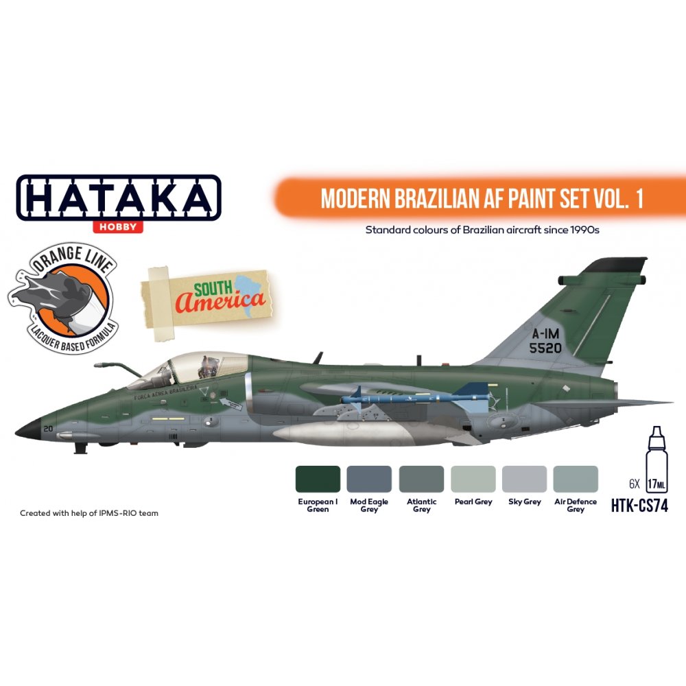 Hataka HTK-CS74 Modern Brazilian AF paint set vol. 1 (6x17ml) – imagen 2