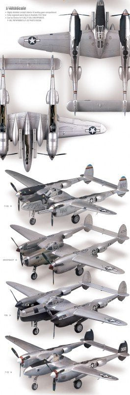 Academy 12282 P-38J LIGHTNING VERSION COMBINÉE 1/48 – image 3