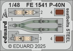 Eduard FE1541 P-40N seatbelts STEEL EDUARD 1/48