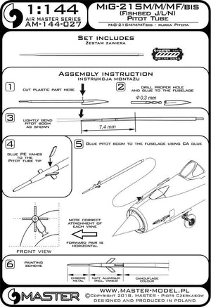 Master AM-144-027 MiG-21 SM/M/MF/bis (Fishbed) - Rurka Pitota 1/144 – immagine 3