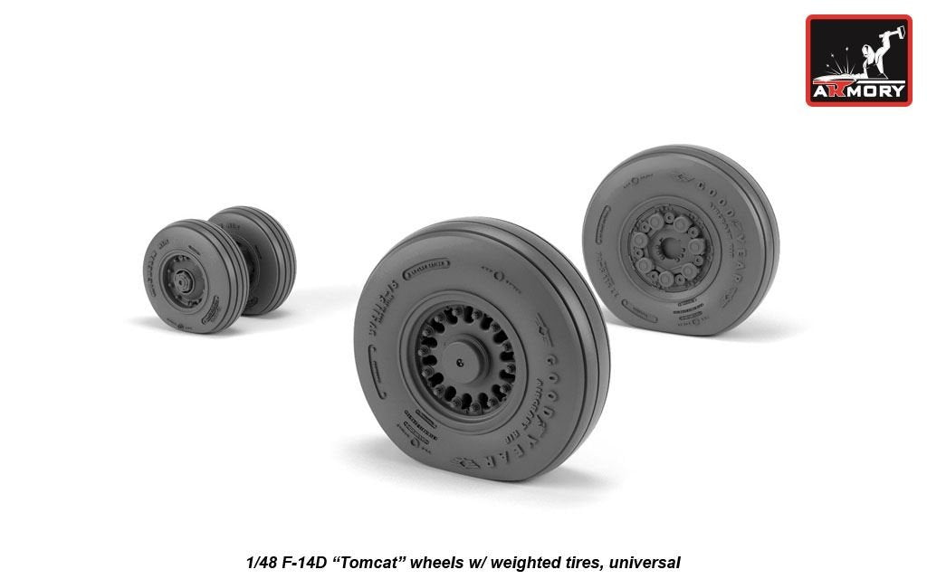 Armory Models AW48327 F-14D Tomcat late type wheels w/ weighted tires 1/48 – imagen 4