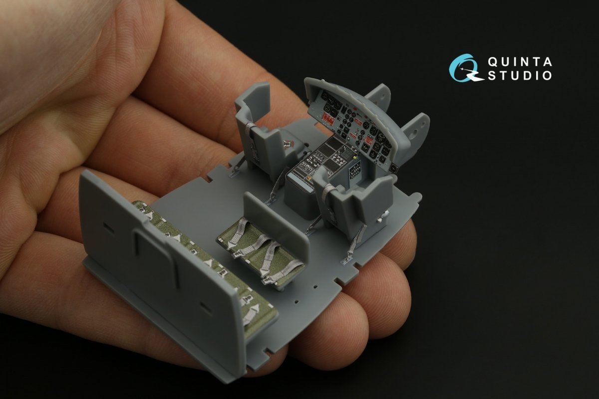 Intérieur imprimé en 3D et coloré sur papier décalcomanie Quinta Studio QD48286 UH-1C (HobbyBoss) 1/48 – image 9