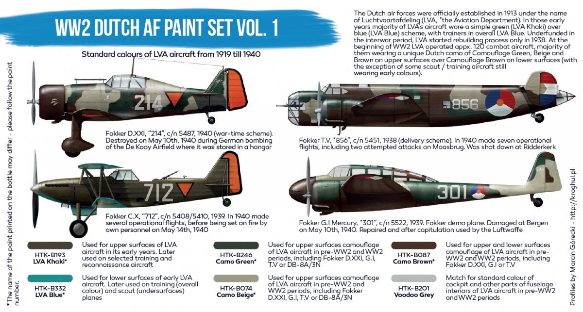 Hataka BS107 WW2 Dutch AF Paint Set Vol. 1 set 6x17 ml – Bild 3