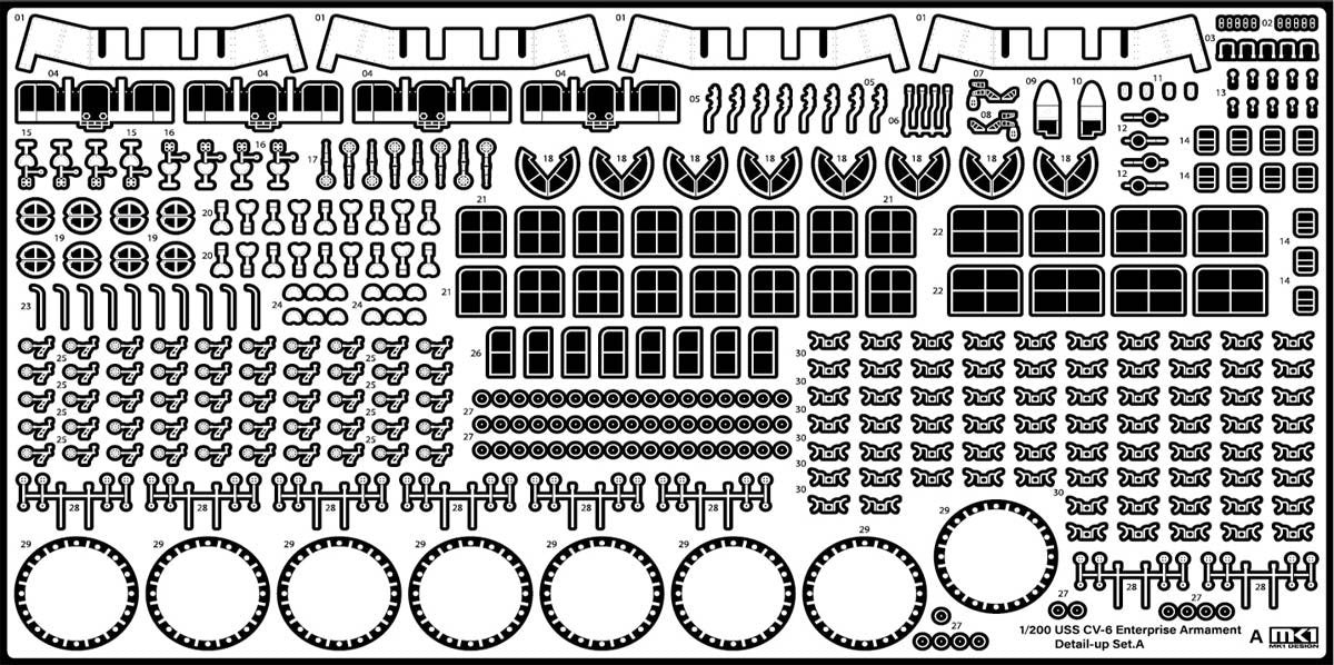 MK1 Design MD-20021 US Navy Aircraft Carrier CV-6 Enterprise Detail Up Parts Dx for Trumpeter 1/200 – imagen 65