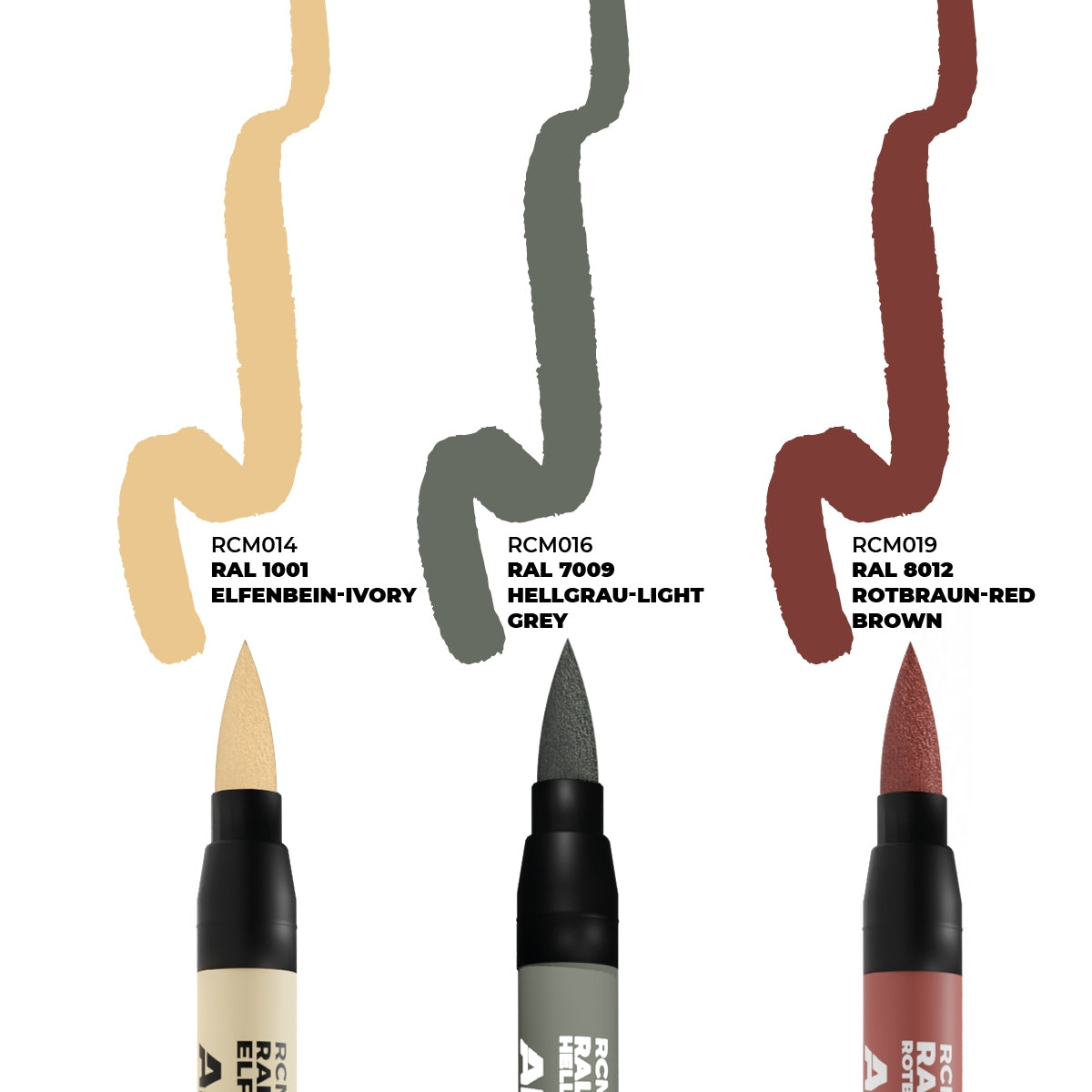AK Interactive RCM107 GERMAN TANKS INTERIOR COLORS – RC MARKERS SET RCM014 RCM016 RCM019