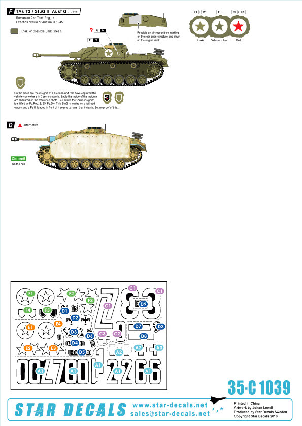 Star Decals 35-C1039 Axis/Eastern European StuG III (1) 1/35 – Bild 2