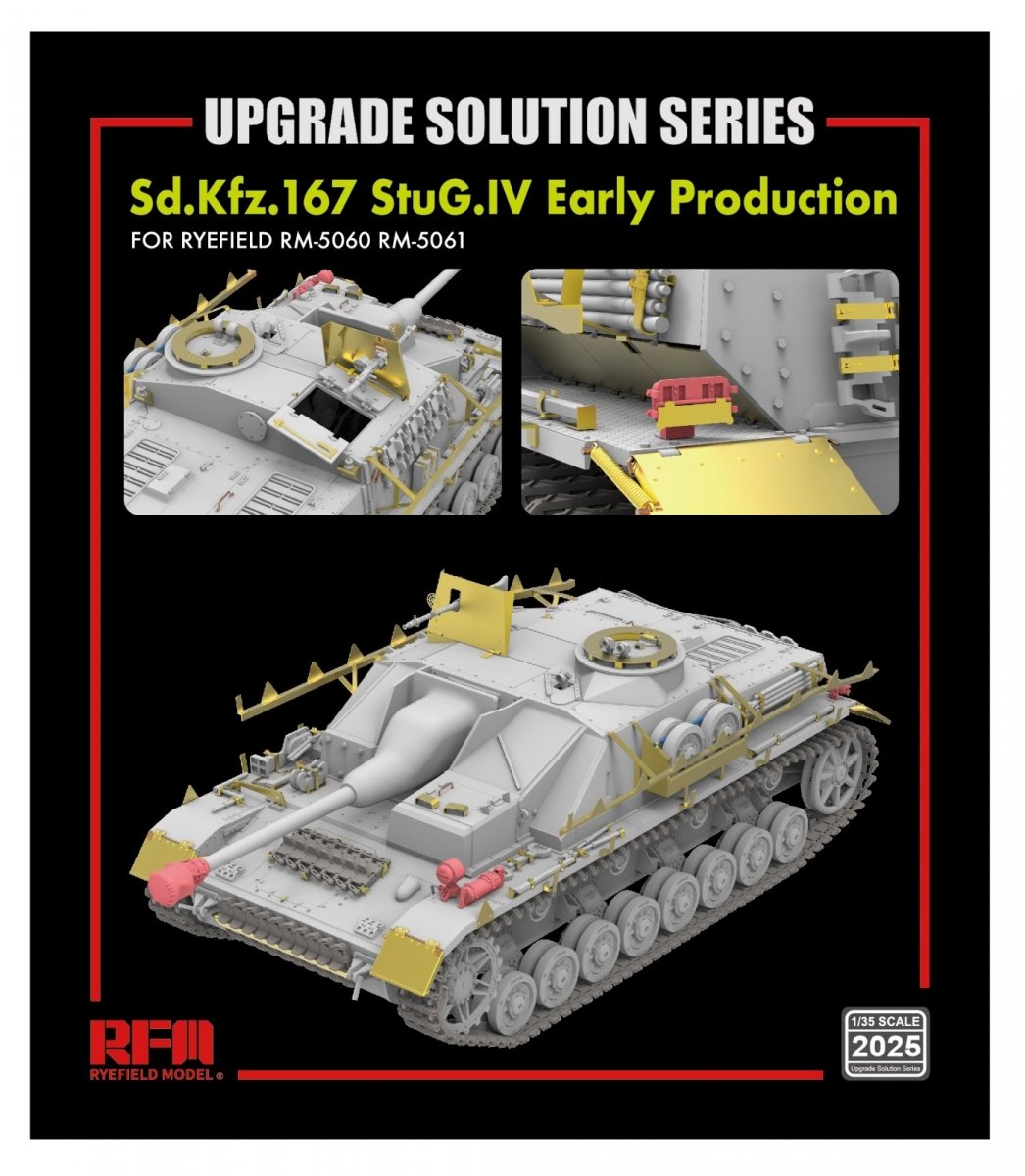 Kit de mise à niveau Rye Field Model 2025 pour StuG.IV 5060 et 5061 (première production) au 1/35