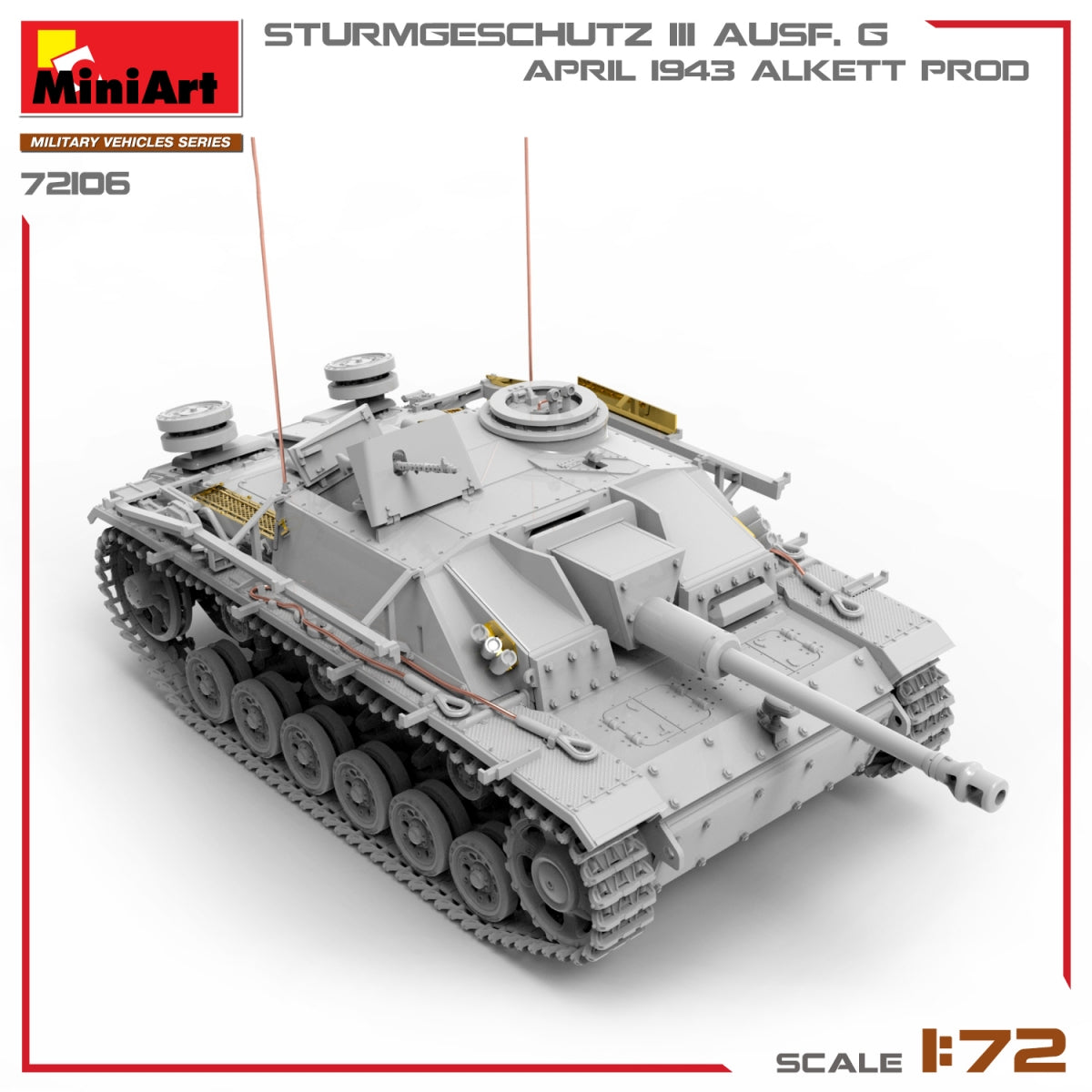 MiniArt 72106 STURMGESCHUTZ III AUSF. G, APRIL 1943 ALKETT PROD. 1/72 – imagen 8