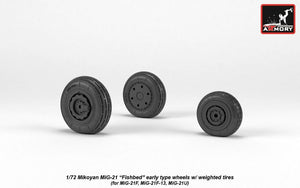 Armory Models AW72048 Mikoyan MiG-21 Fishbed wheels w/ weighted tires, early 1/72 – imagen 5