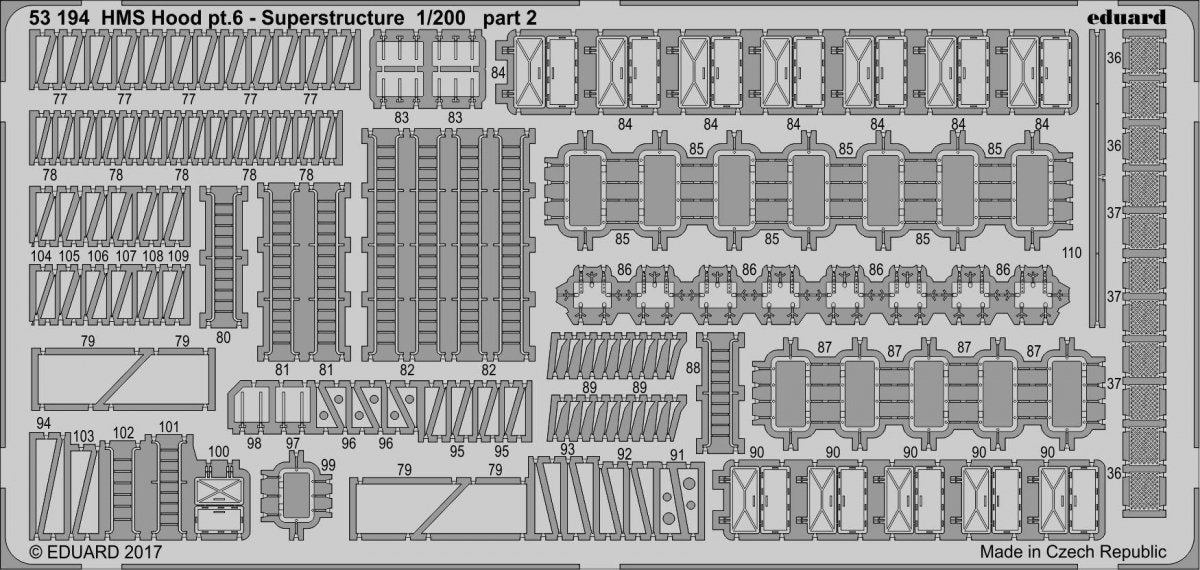 Eduard 53194 HMS Hood pt. 6 superstructure TRUMPETER 1/200 – imagen 2