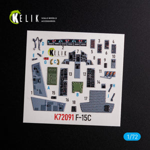 KELIK K72091 F-15C - interior 3D decals for FineMolds kit 1/72 – imagen 3