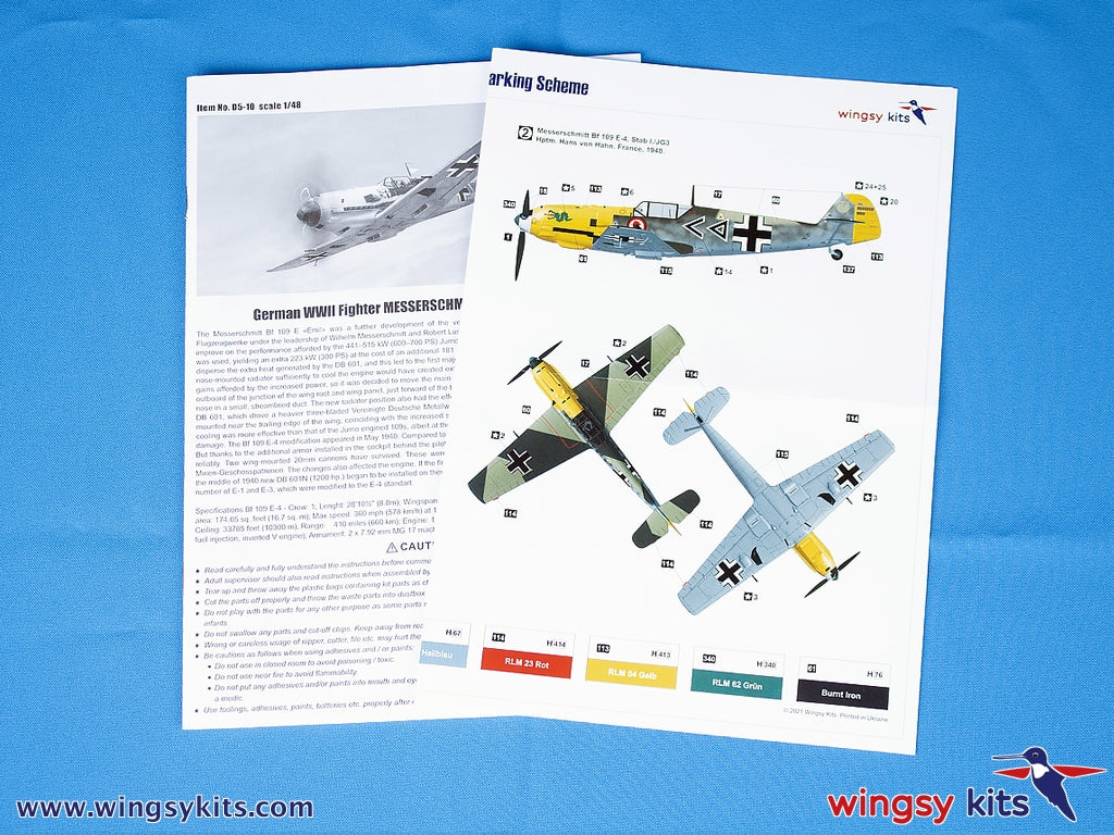 Wingsy Kits D5-10 German WWII Fighter MESSERSCHMITT Bf 109 E-4 1/48 – imagen 11